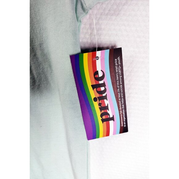 Pride Shirt Rainbow Love Flag Medium Unisex Green Short Sleeve Tee - Picture 4 of 8